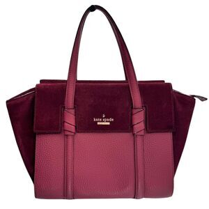 Kate Spade Daniels Drive Small Abigail Satchel Burgundy Suede Leather